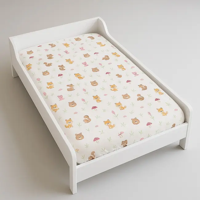 Cearsaf cu elastic din bumbac Ranforce cu personaje pentru patut/saltea de 120x120x12 cm ASC6427968007171