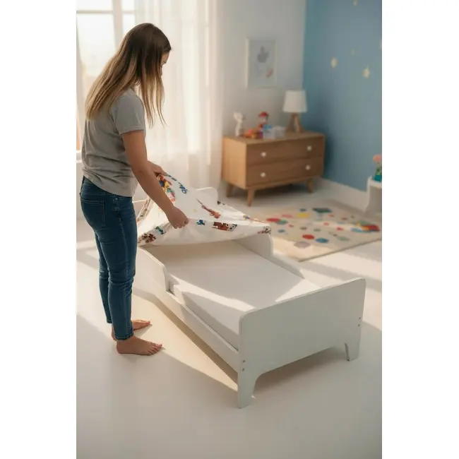 Cearsaf cu elastic din bumbac Amoras pentru patut/saltea de 170 x 90 cm - MDC17090A