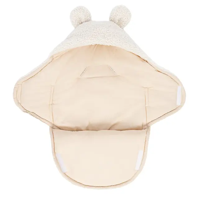 Baby Wrap With Bear Ears - Bearly Alb ,   Confort Si Siguranta Din Primele Clipe Pjbmbeot07