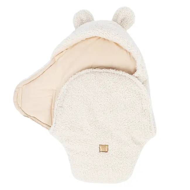 Baby Wrap With Bear Ears - Bearly Alb ,   Confort Si Siguranta Din Primele Clipe Pjbmbeot07