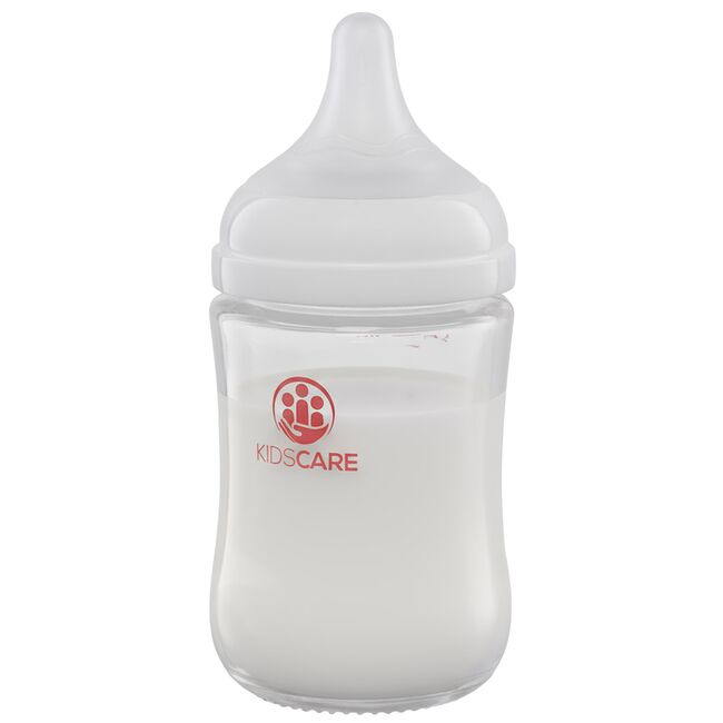 Biberon din sticla borosilicat 160 ml KidsCare cu tetina din silicon SUPKC-MBS160