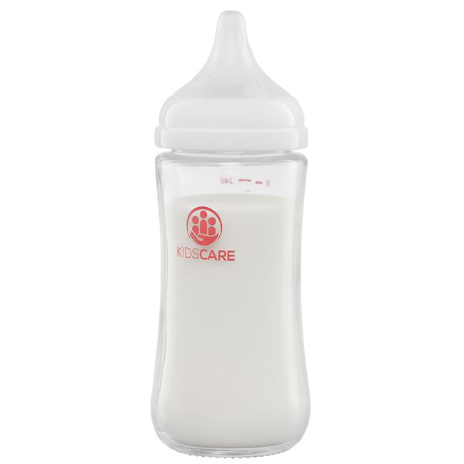 Biberon din sticla borosilicat 240 ml KidsCare cu tetina din silicon SUPKC-MBS240