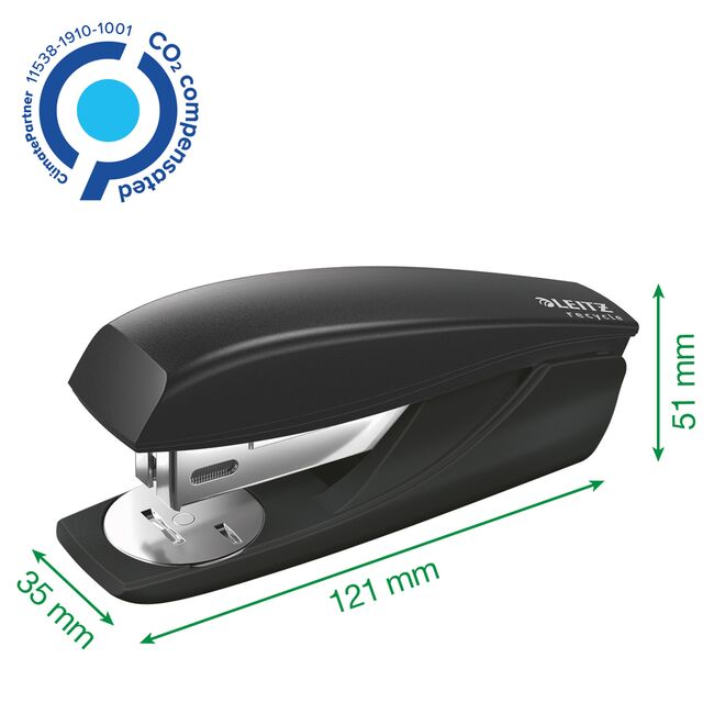 Capsator plastic Leitz Recycle NeXXt Series, 25 coli, 200 capse P3 incluse, partial reciclat, negru BPTCSL060095