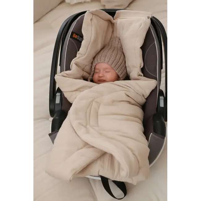 Car Seat Swaddle Din Muselina ,   Nisip   Paturica Moale Si Sigura Pentru Scaun Auto Pjbc-9829