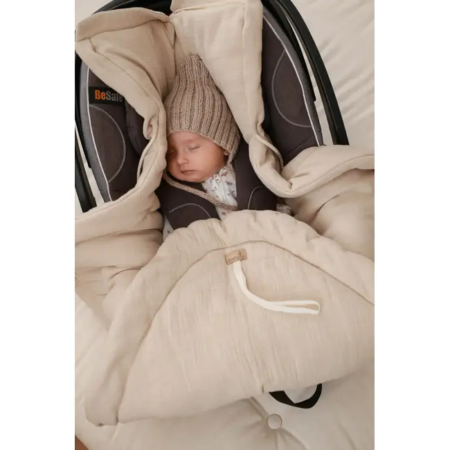 Car Seat Swaddle Din Muselina ,   Nisip   Paturica Moale Si Sigura Pentru Scaun Auto Pjbc-9829