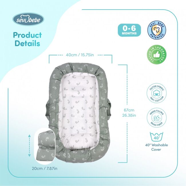 Co-sleeper anti-reflux Tiny Leaves SeviBebe BBKSEV_273-215
