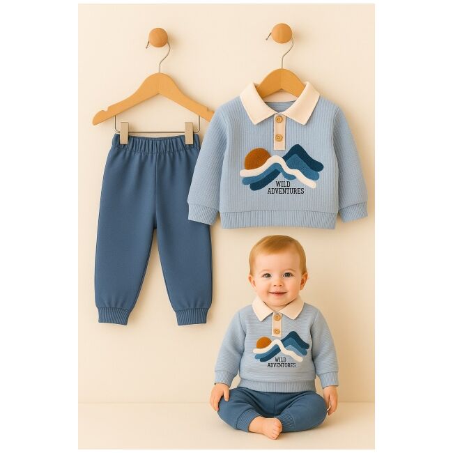 Costumas 2 piese bebelusi wild adventures | set bluza + pantaloni | confort si stil trmb7147