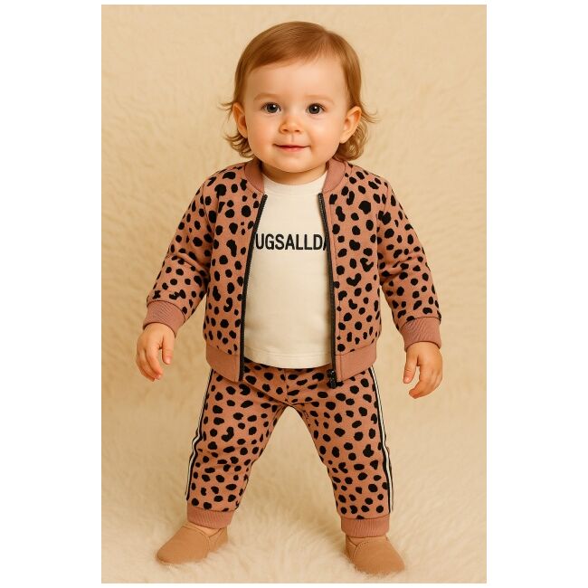 Costumas 3 piese pentru fetita – model leopard, confortabil si moodern trmdp10028