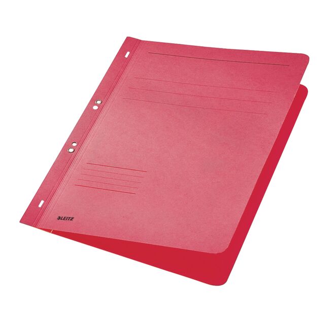 Dosar cu sina Leitz 1/1, carton, 100% reciclat, certificare Blue Angel, A4, cu capse, 170 coli, rosu BPTCSL374225