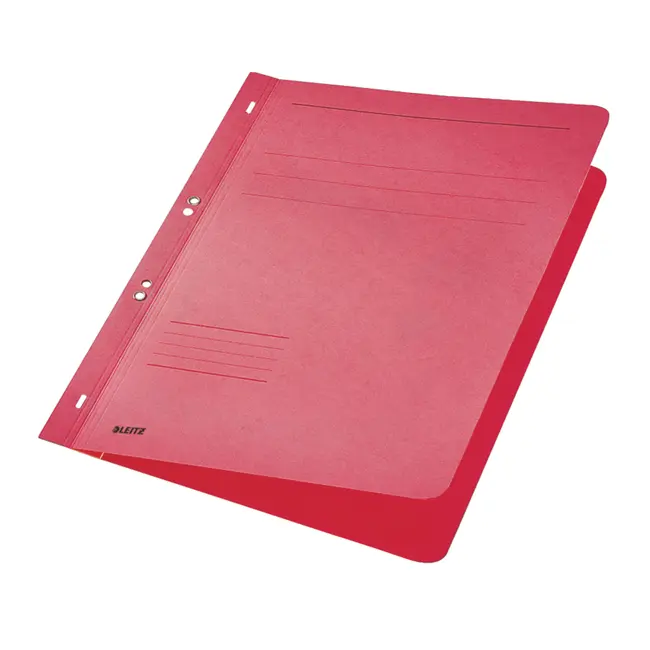 Dosar cu sina Leitz 1/1, carton, 100% reciclat, certificare Blue Angel, A4, cu capse, 170 coli, rosu BPTCSL374225