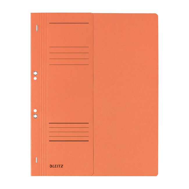 Dosar cu sina Leitz 1/2, carton, 100% reciclat, certificare Blue Angel, A4, cu capse, 170 coli, orange BPTCSL374045