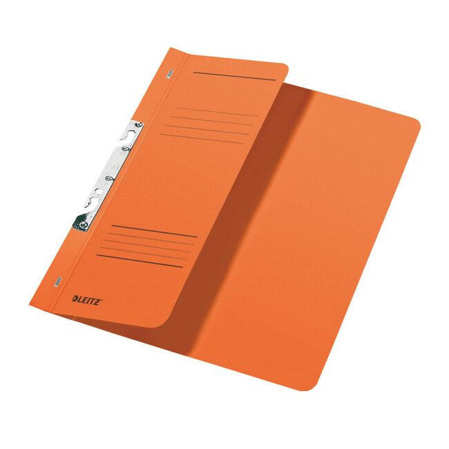 Dosar cu sina Leitz 1/2, carton, 100% reciclat, certificare Blue Angel, A4, incopciat, 170 coli, orange BPTCSL374445