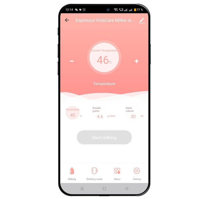 Espressor inteligent KidsCare Milkie pentru lapte praf, aplicatie mobila, rezervor 1,8L, autocuratare SUPKC-APL510