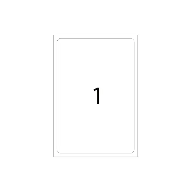 Etichete autoadezive Apli, A4, colturi rotunjite, 199.6 x 289.1 mm, 100 bucati, 100 coli/top BPTCAL02412