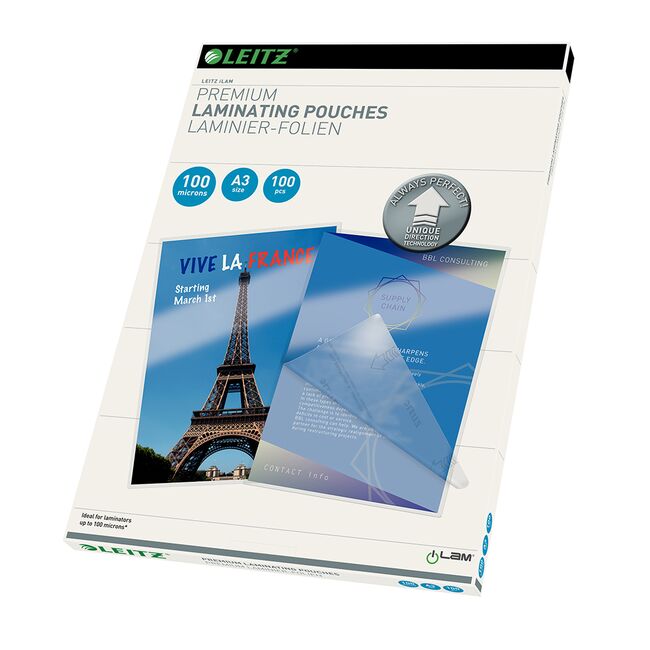 Folie Leitz UDT pentru laminare la cald, A3, 100 microni BPTCSL091006