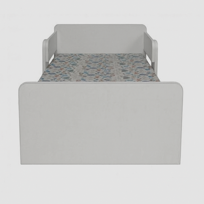 Pat copii Alb nepersonalizat model  Dubla Protectie, 140x70 Cm Ptv8767