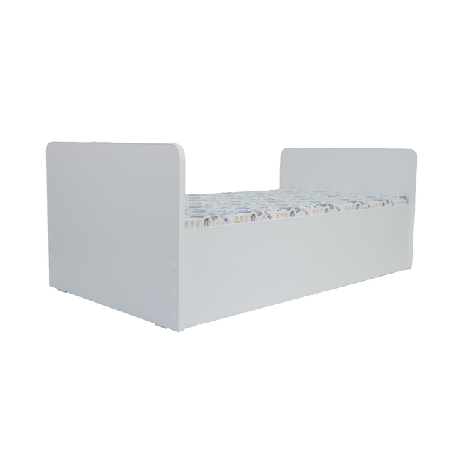 Pat copii Alb nepersonalizat model Nani compatibil saltea  180x80 Cm Ptv8781