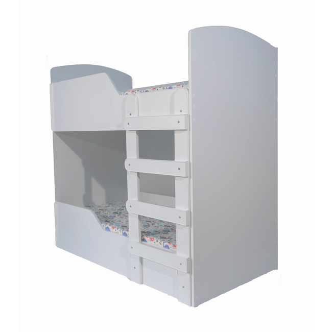 Pat Alb nepersonalizat pentru 2 copii, suprapus, dimensiune 160x80 Cm Ptv8456