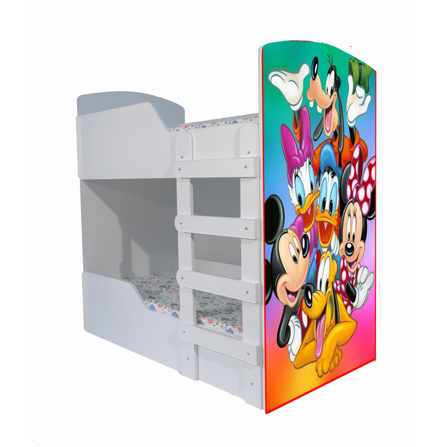 Pat Club Mickey, pentru 2 copii, suprapus, dimensiune 140x70 Cm Ptv8477