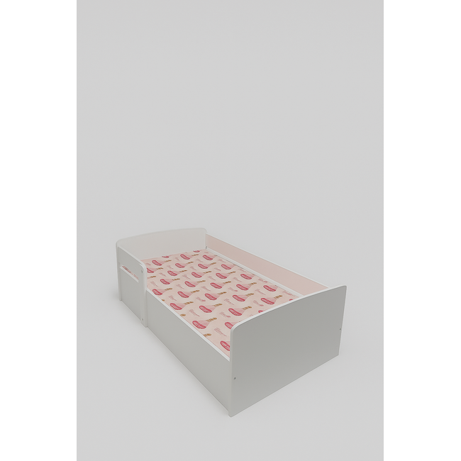 Pat fetite Frozen Flowers, Cu Protectie, 180x80 Cm Ptv8814