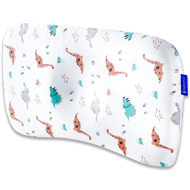 Perna Ortopedica Suporto Baby, 8-24 luni, Pentru bebelusi Impotriva Plagiocefaliei, Alba, Model Dinozauri SPTPBEDINO