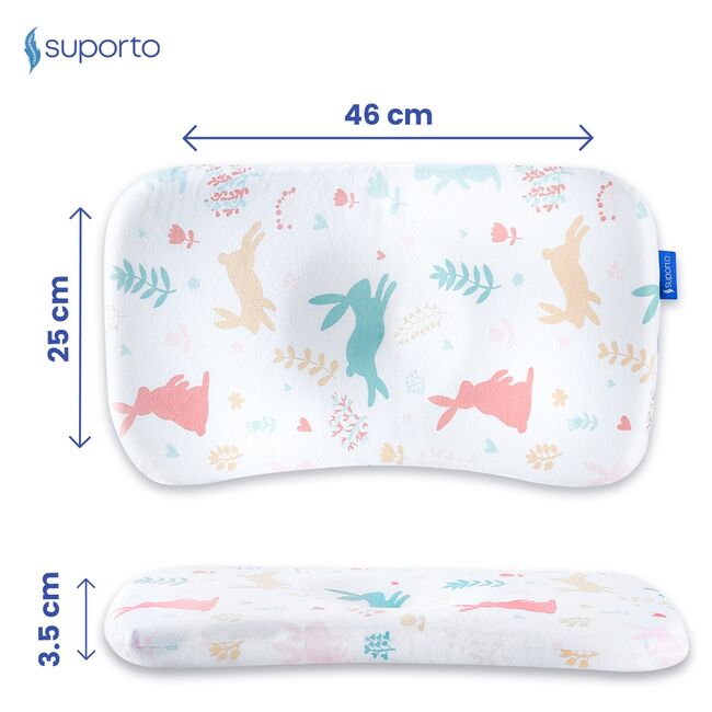 Perna Ortopedica Suporto Baby, 8-24 luni, Pentru bebelusi Impotriva Plagiocefaliei, Alba, Model Iepurasi SPTPBER000