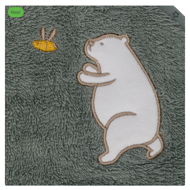 Prosop brodat Bear, green 75x75m. Fillikid