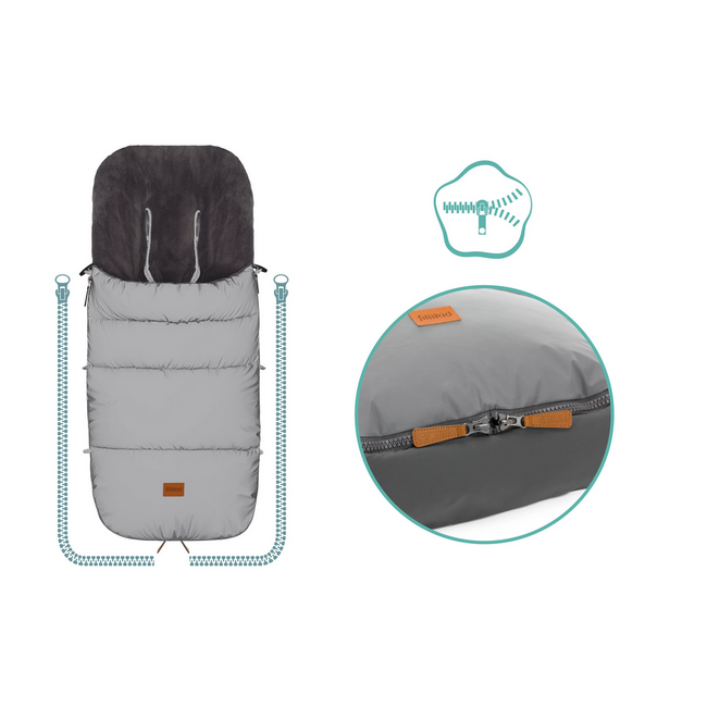 Sac iarna pentru carucior reflectorizant Kinley silver Fillikid