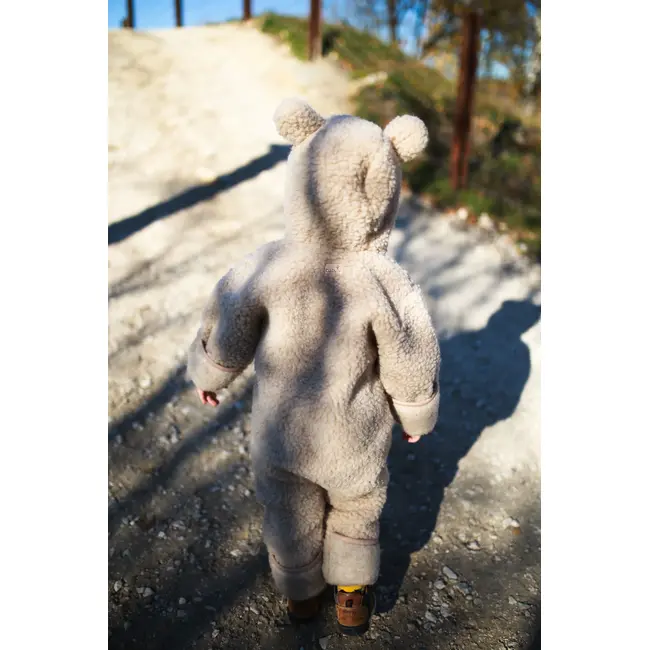 Salopeta Din Lana Merinos Pentru Bebelusi ,   Biscuit (bej Deschis)  Caldura Naturala , Zursulet De Plus,   6-18 Luni Pjbc3265