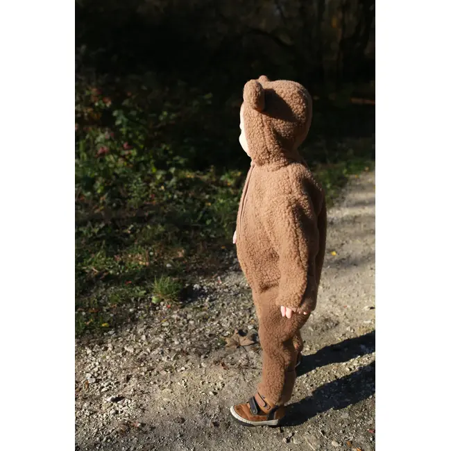 Salopeta Din Lana Merinos Pentru Bebelusi ,   Brownie (maro)  Caldura Naturala , Zursulet De Plus,   0-6 Luni Pjbc4118