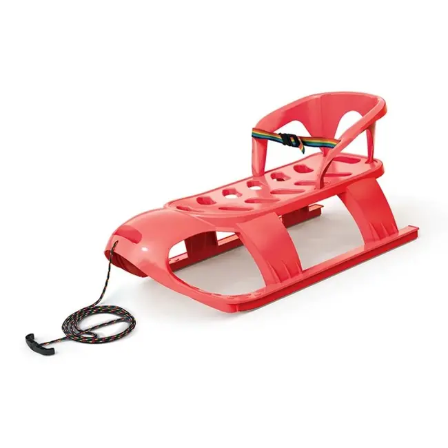 Sanie Bezzy, rosie, cu scaun ergonomic pentru copii, sina alunecare din otel,87x45x26cm FUNK1785BZSR