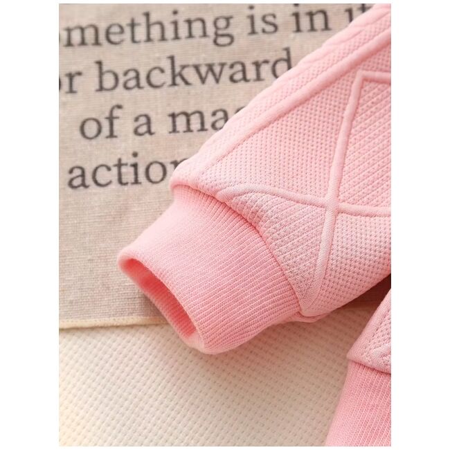 Set bebelusi roz cu floricele – bluza si pantaloni, moale si confortabil mbtu135