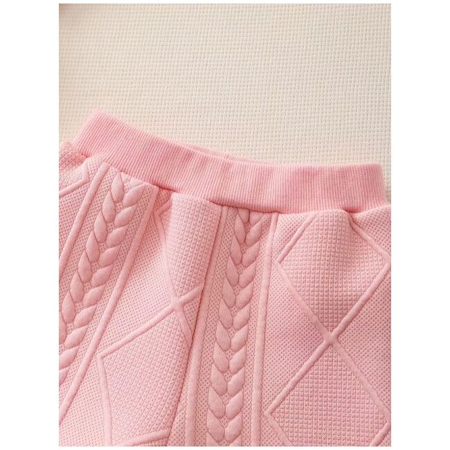 Set bebelusi roz cu floricele – bluza si pantaloni, moale si confortabil mbtu135