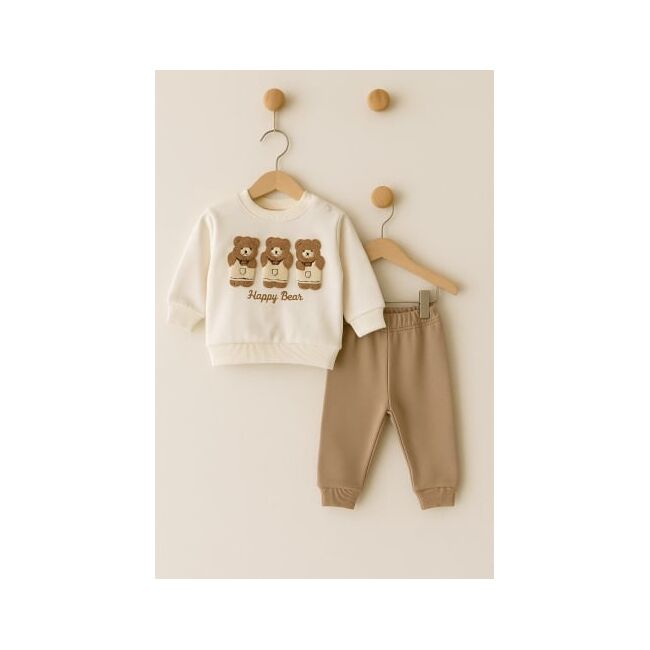 Set hanorac si pantaloni bebelusi - ursuletul vesel bbl3