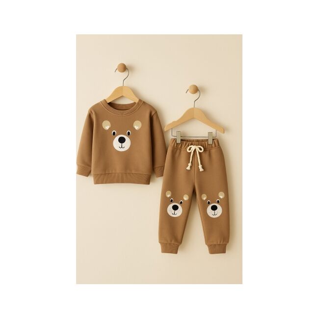 Set plusat 2 piese bebelusi - ursulet maro trmbk57080