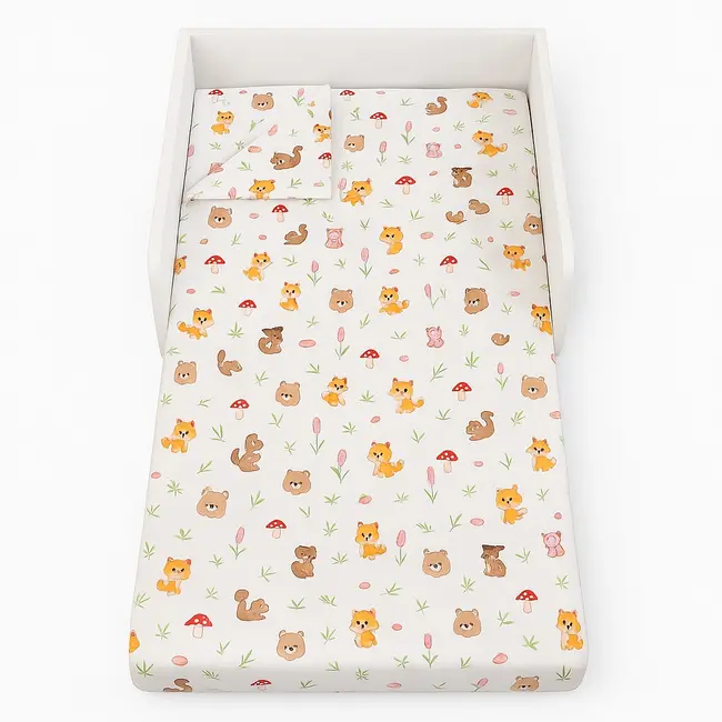Lenjerie in 3 piese Forest pentru pat copii 2-16 ani compatibila cu saltea 180x80cm - ASC6427968007232
