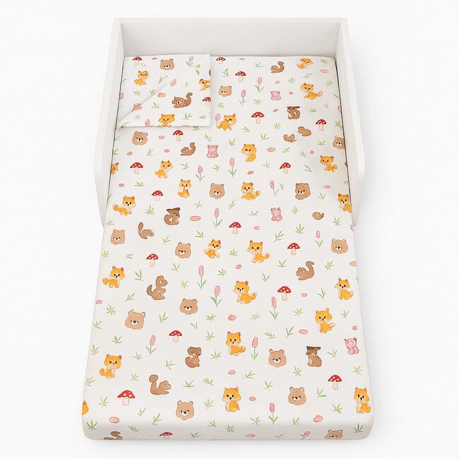 Lenjerie in 3 piese Forest pentru pat copii 0-5 ani compatibila cu saltea 120x60cm ASC6427968007263
