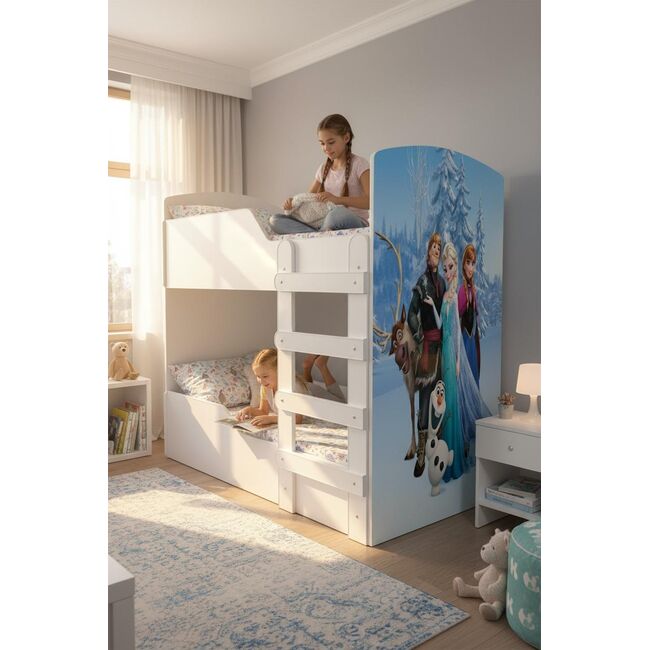 Pat Frozen pentru 2 copii, suprapus, dimensiune 160x80 Ptv8474
