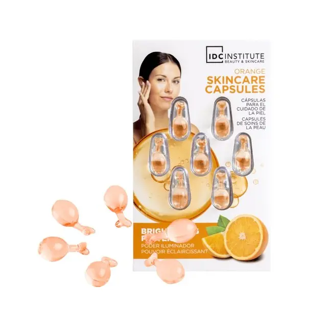 Capsule pentru &icirc;ngrijirea tenului cu extract de portocală (Vitamina C) IDC Institute &ndash; Natural Elements, 7 capsule, 68324