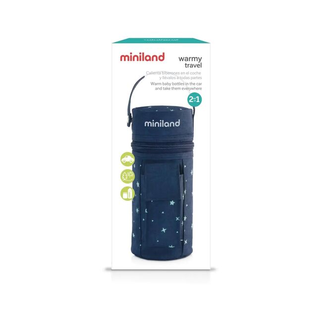 Incalzitor auto si Geanta izoterma Miniland Baby Warmy Travel Denim TNA89231