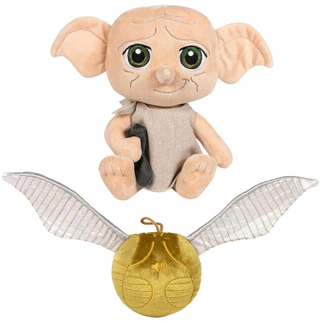 Set 2 jucarii din plus Dobby 15 cm (asezat) si Snitch (Hotoaica aurie) 8/25 cm, Harry Potter