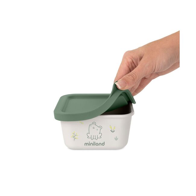 Set 2 recipiente ermetice mancare solida Miniland Frog TNA89457