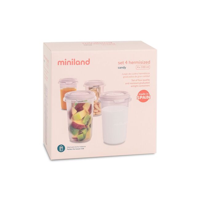 Set 4 recipiente gradate Miniland Candy 330 ml TNA89527
