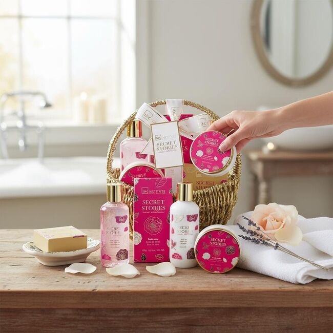 Set ingrijire corporala 5 produse Secret Stories, Rose Edition, IDC Institute 42296