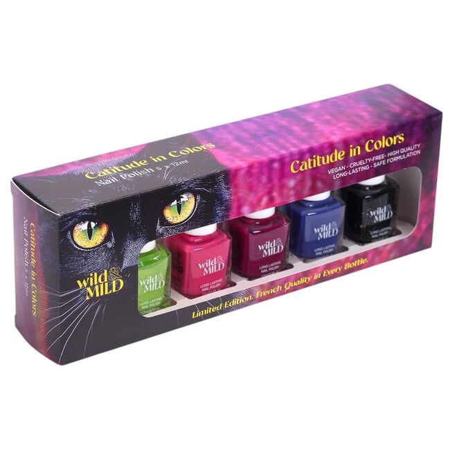 Set lac de unghii Catitude in Colors, 5 buc x12ml, 64703, Wild&Mild
