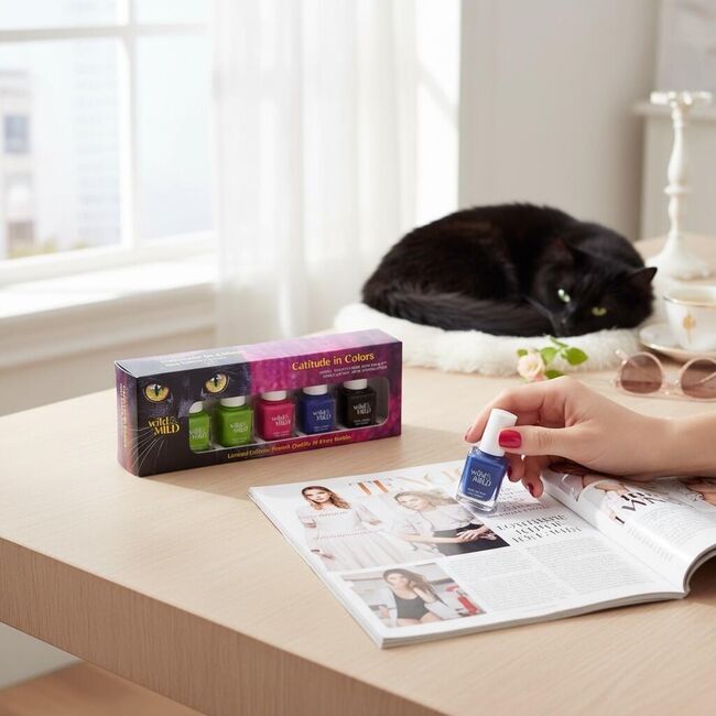 Set lac de unghii Catitude in Colors, 5 buc x12ml, 64703, Wild&Mild