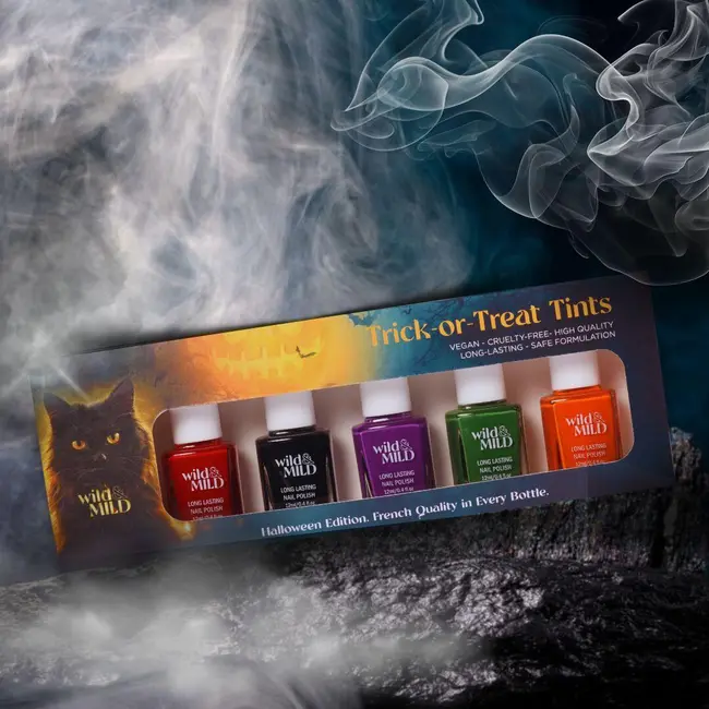 Set lac de unghii Trick or Treat Tints , 5x12ml Limited Edition &ndash; Halloween Edition, 63102, Wild&Mild