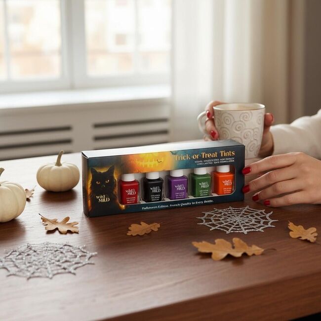 Set lac de unghii Trick or Treat Tints , 5x12ml Limited Edition – Halloween Edition, 63102, Wild&Mild