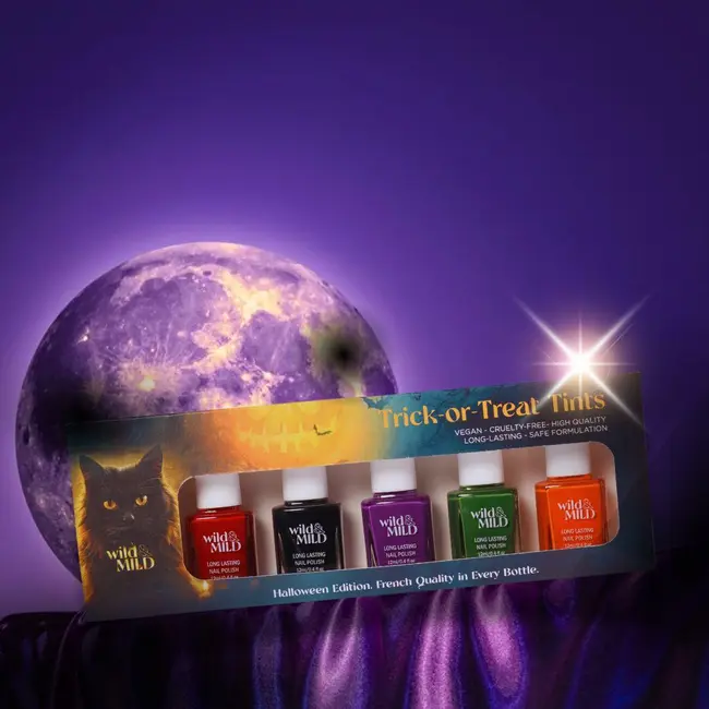 Set lac de unghii Trick or Treat Tints , 5x12ml Limited Edition &ndash; Halloween Edition, 63102, Wild&Mild