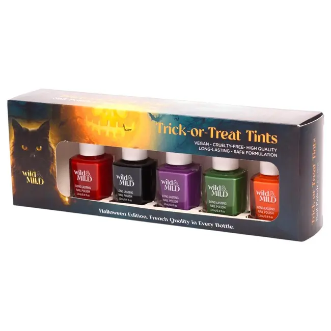 Set lac de unghii Trick or Treat Tints , 5x12ml Limited Edition &ndash; Halloween Edition, 63102, Wild&Mild